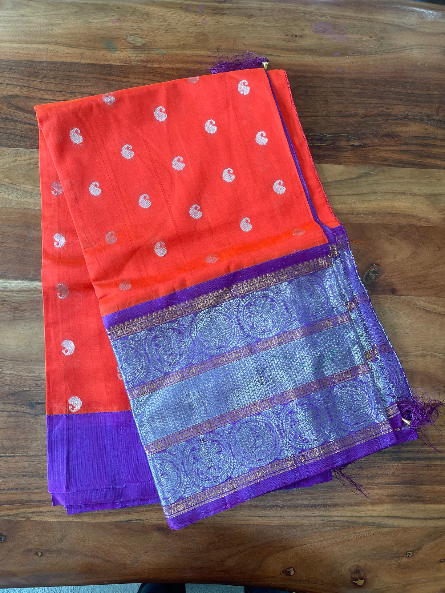 Kuppadam Tissue Saree With Work Blouse
