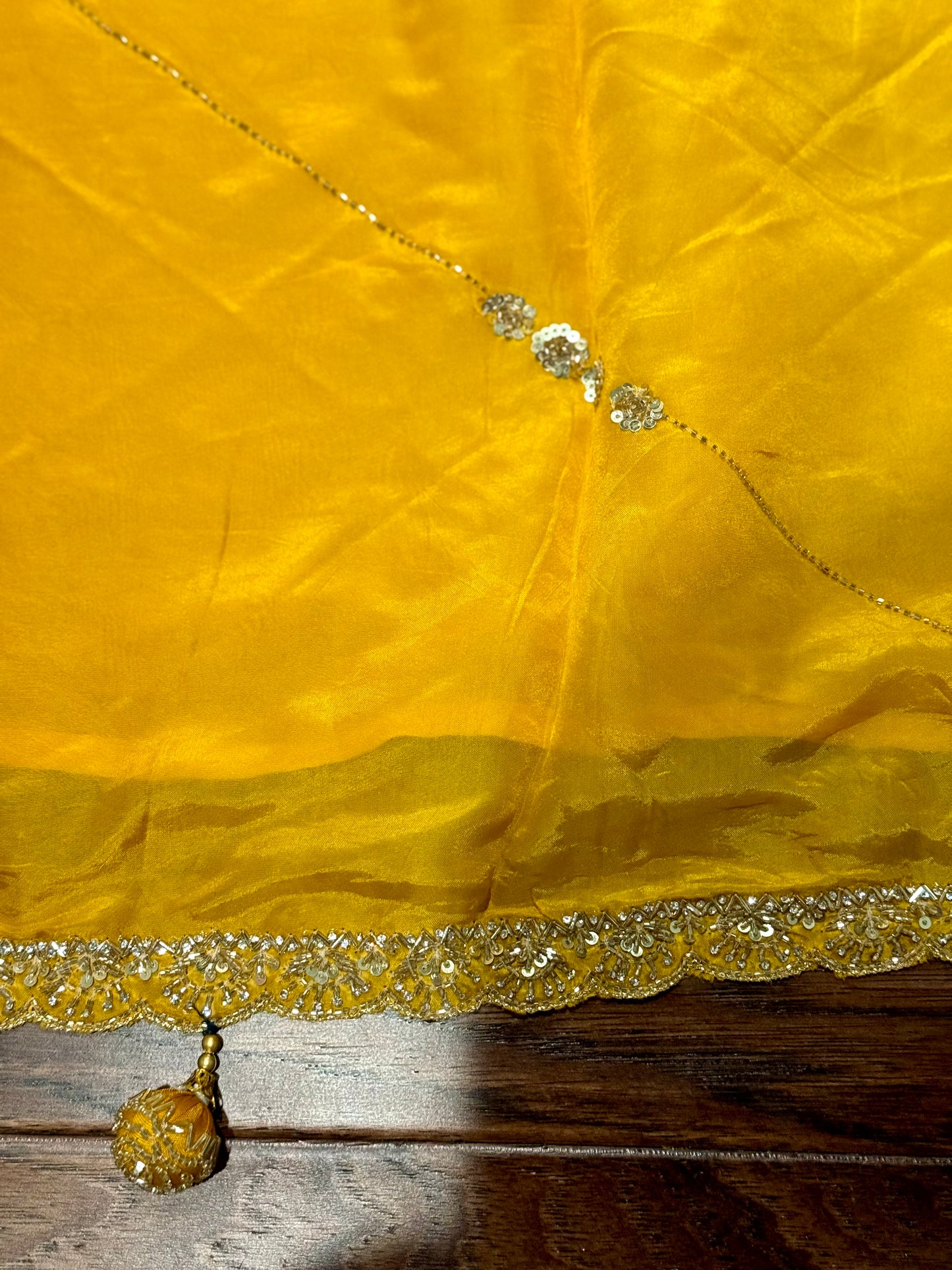 **New**Satin Organza saree with self color work bouse