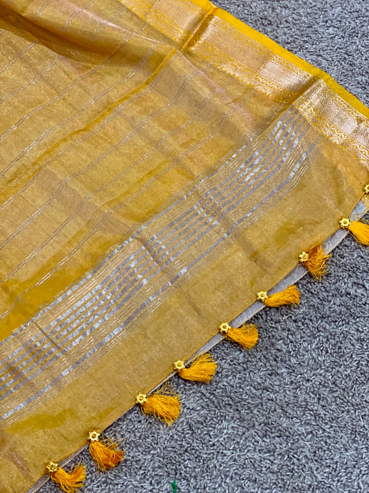 **New**Mangalagiri Tissue handloom saree with work blouse