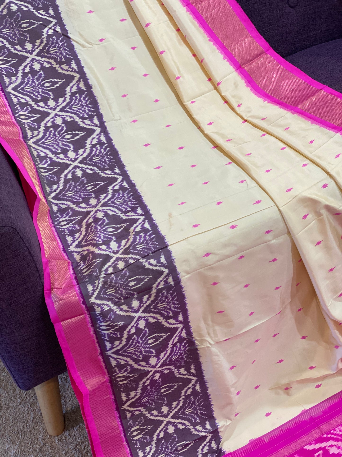 **New**Ikkat Patola saree with stitched blouse