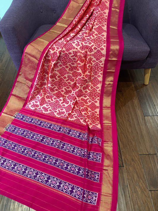 **New**Ikkat Patola saree with work blouse