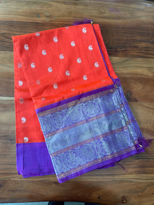 Kuppadam Tissue Saree With Work  Blouse