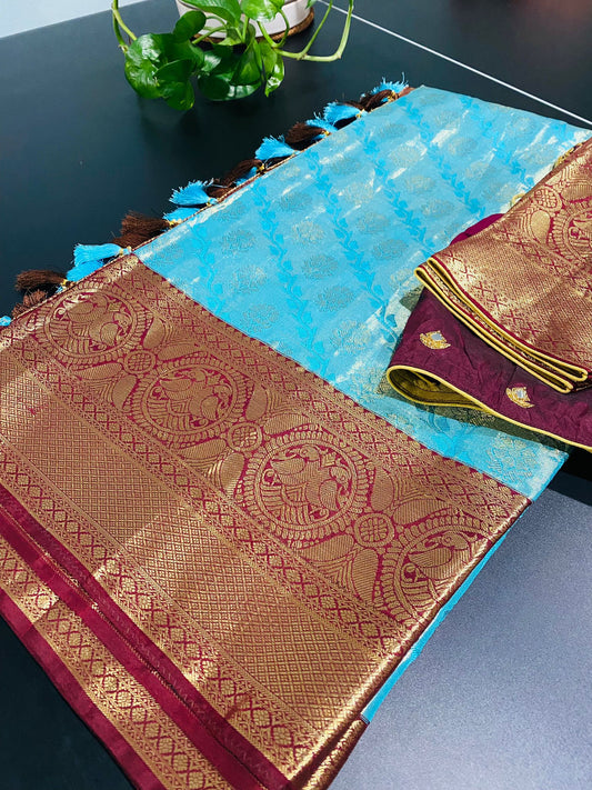 **New**kanchi Pattu saree with work blouse